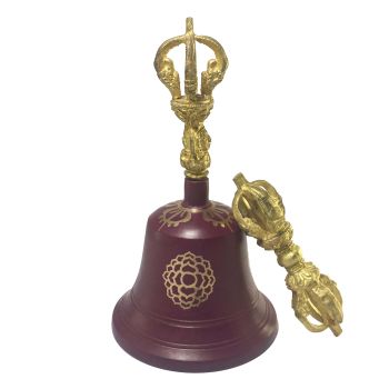 Bronze Bell and Dorje Vajra , Painted Brown 