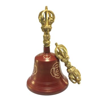 Bronze Bell and Dorje Vajra , Painted Marron 
