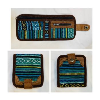 Beautiful & Attractive Multi-Colored Gheri Wallet with Leather border