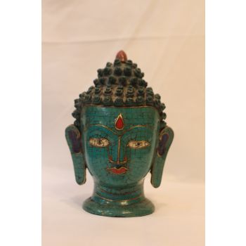 ceramic buddha with stone setting