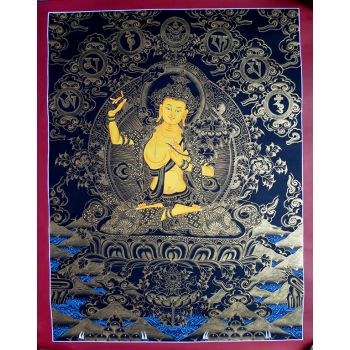 Tibetan Buddhism Goddess Manjushri Thangka Painting Nepal 