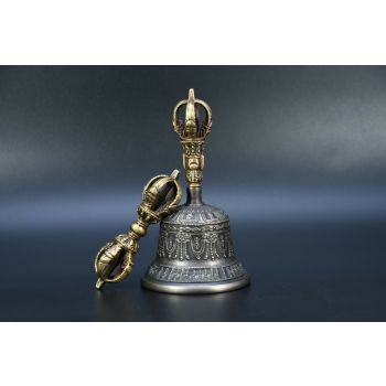 Used but Antique Tibetan Mantra Vajra Bell for Meditation