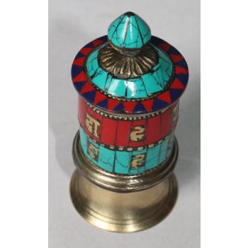 Stand Prayer Wheel for Home Brass Tibetan Buddhist Ornament Supplies
