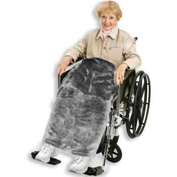 Classy Pal Wheelchair Blanket with Pouch for Adults, Fleece Wrap for Airplane & Train, Packable Nap Travel Accessories (Charcoal) Box of 22